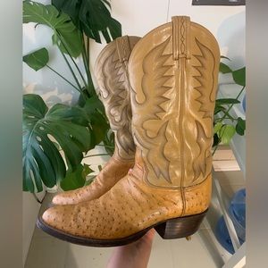 Tony Lama Ostrich Western Boots 10